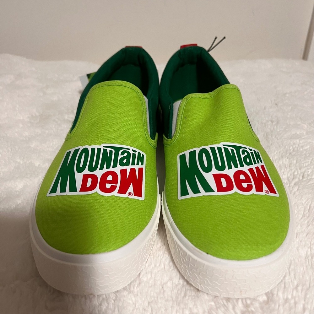 Mountain Dew Slip On Sneakers Green‎ Shoes Size 9 Brand New - Picture 2 of 6